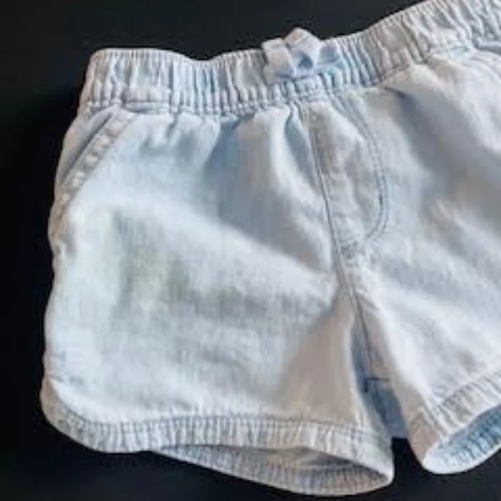 The Children’s Place Girls Chambray Pull-On Shorts – Size 3T (Cloudless Wash)